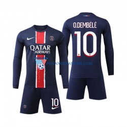 Paris Saint-Germain dla Dzieci O Dembele 10 Koszulka Domowy 2024-2025 Długie Rękawy