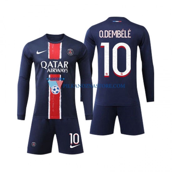 Paris Saint-Germain dla Dzieci O Dembele 10 Koszulka Domowy 2024-2025 Długie Rękawy
