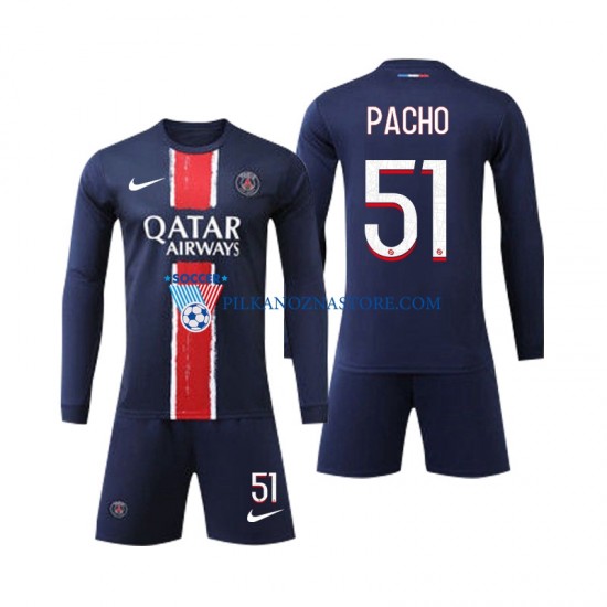 Paris Saint-Germain dla Dzieci Pacho 51 Koszulka Domowy 2024-2025 Długie Rękawy