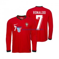 Portugalia Ronaldo 7 Koszulka Męska Domowy Euro 2024 Długie Rękawy