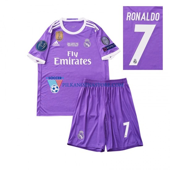 Real Madryt dla Dzieci Cristiano Ronaldo 7 2016 Retro Koszulka Wyjazdowy Krótkie Rękawy
