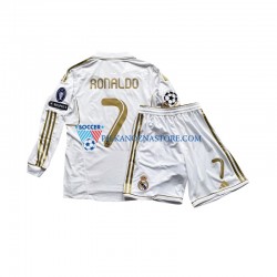 Real Madryt dla Dzieci Cristiano Ronaldo 7 Koszulka Domowy 2011 Długie Rękawy