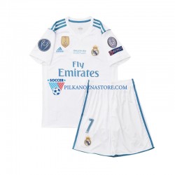 Real Madryt dla Dzieci Cristiano Ronaldo 7 2017 Retro Koszulka Domowy Krótkie Rękawy