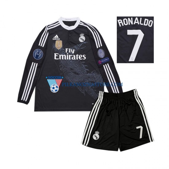 Real Madryt dla Dzieci Cristiano Ronaldo 7 2014 Retro Koszulka Trzeci Długie Rękawy