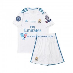 Real Madryt dla Dzieci 2017 Retro Koszulka Domowy Krótkie Rękawy