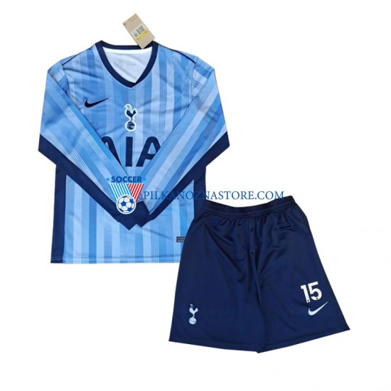 dla Dzieci Tottenham Spurs Bergvall 15 Koszulka Wyjazdowy 2024-2025 Długie Rękawy