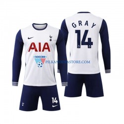 dla Dzieci Tottenham Spurs Gray 14 Koszulka Domowy 2024-2025 Długie Rękawy