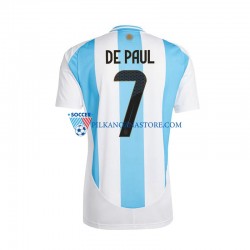 Argentyna De Paul 7 Koszulka Męska Domowy 2024 Krótkie Rękawy