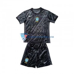 Strój Bramkarski Brazylia dla Dzieci Koszulka Wyjazdowy 2024 Krótkie Rękawy