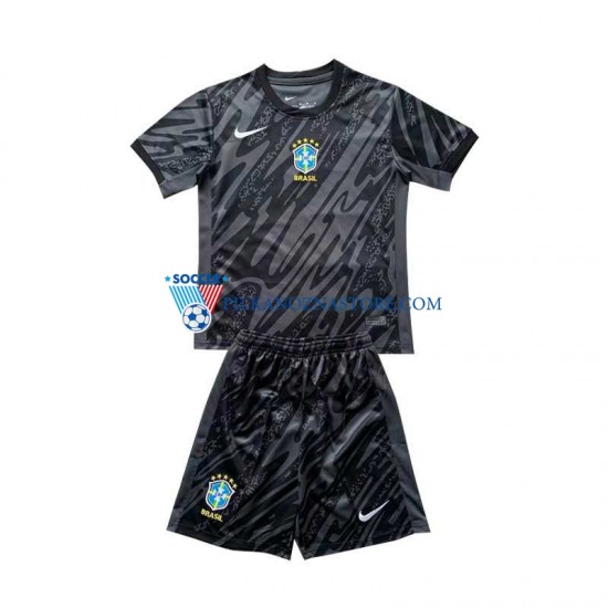 Strój Bramkarski Brazylia dla Dzieci Koszulka Wyjazdowy 2024 Krótkie Rękawy