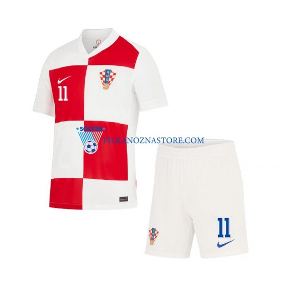 Chorwacja dla Dzieci Marcelo Brozovic 11 Koszulka Domowy Euro 2024 Krótkie Rękawy