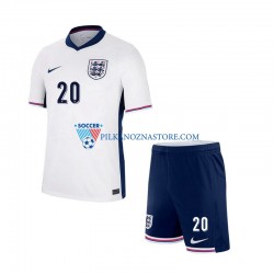 Anglia dla Dzieci Phil Foden 20 Koszulka Domowy Euro 2024 Krótkie Rękawy