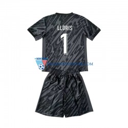 Strój Bramkarski Francja dla Dzieci Hugo Lloris 1 Koszulka Wyjazdowy Euro 2024 Krótkie Rękawy