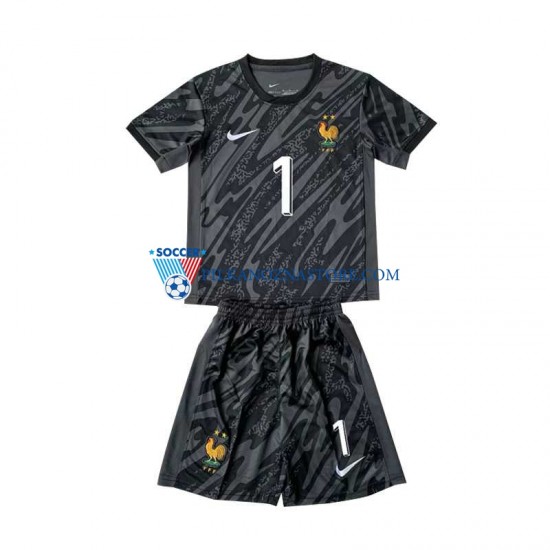 Strój Bramkarski Francja dla Dzieci Hugo Lloris 1 Koszulka Wyjazdowy Euro 2024 Krótkie Rękawy