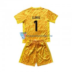 Strój Bramkarski Francja dla Dzieci Hugo Lloris 1 Koszulka Domowy Euro 2024 Krótkie Rękawy
