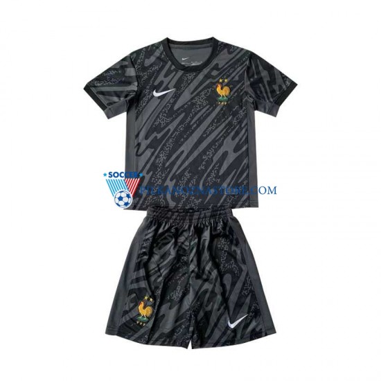 Strój Bramkarski Francja dla Dzieci Koszulka Wyjazdowy Euro 2024 Krótkie Rękawy