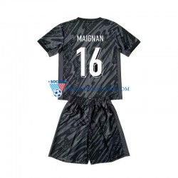 Strój Bramkarski Francja dla Dzieci Mike Maignan 16 Koszulka Wyjazdowy Euro 2024 Krótkie Rękawy