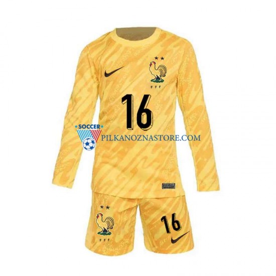 Strój Bramkarski Francja dla Dzieci Mike Maignan 16 Koszulka Domowy Euro 2024 Długie Rękawy