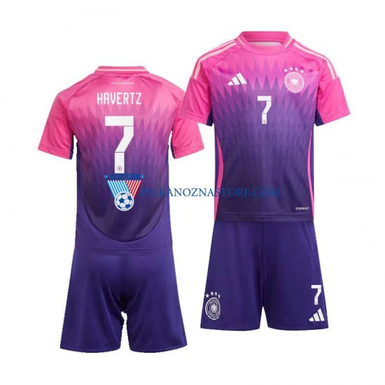 Niemcy dla Dzieci Kai Havertz 7 Koszulka Wyjazdowy Euro 2024 Krótkie Rękawy