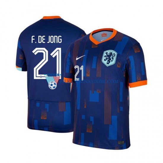 Holandia Frenkie de Jong 21 Koszulka Męska Wyjazdowy Euro 2024 Krótkie Rękawy