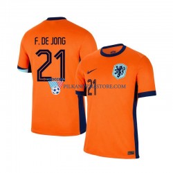 Holandia Frenkie de Jong 21 Koszulka Męska Domowy Euro 2024 Krótkie Rękawy