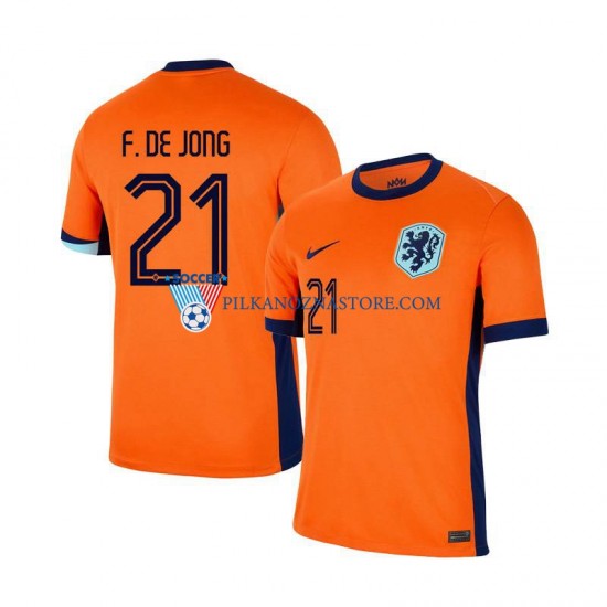 Holandia Frenkie de Jong 21 Koszulka Męska Domowy Euro 2024 Krótkie Rękawy
