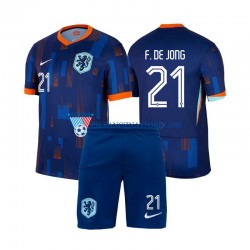 Holandia dla Dzieci Frenkie de Jong 21 Koszulka Wyjazdowy Euro 2024 Krótkie Rękawy