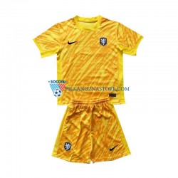 Strój Bramkarski Holandia dla Dzieci Koszulka Wyjazdowy Euro 2024 Krótkie Rękawy