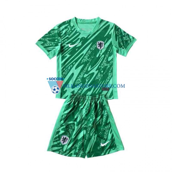 Strój Bramkarski Holandia dla Dzieci Koszulka Domowy Euro 2024 Krótkie Rękawy