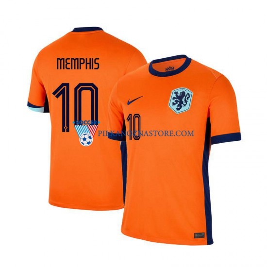 Holandia Memphis Depay 10 Koszulka Męska Domowy Euro 2024 Krótkie Rękawy