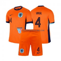 Holandia dla Dzieci Virgil van Dijk 4 Koszulka Domowy Euro 2024 Krótkie Rękawy