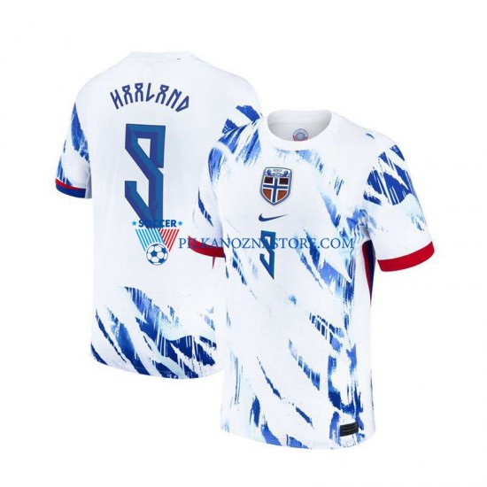 Norwegia Erling Haaland 9 Koszulka Męska Wyjazdowy 2024 Krótkie Rękawy