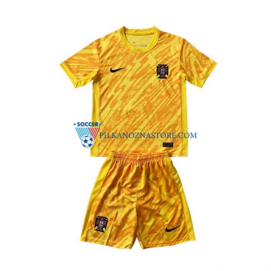 Strój Bramkarski Portugalia dla Dzieci Koszulka Domowy Euro 2024 Krótkie Rękawy