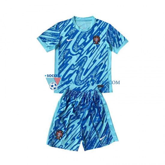 Strój Bramkarski Portugalia dla Dzieci Koszulka Trzeci Euro 2024 Krótkie Rękawy