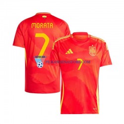 Hiszpania Alvaro Morata 7 Koszulka Męska Domowy Euro 2024 Krótkie Rękawy