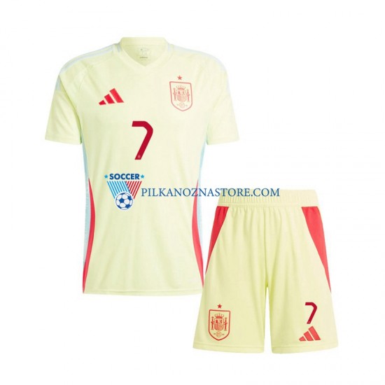 Hiszpania dla Dzieci Alvaro Morata 7 Koszulka Wyjazdowy Euro 2024 Krótkie Rękawy