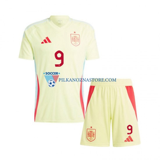 Hiszpania dla Dzieci Gavi 9 Koszulka Wyjazdowy Euro 2024 Krótkie Rękawy