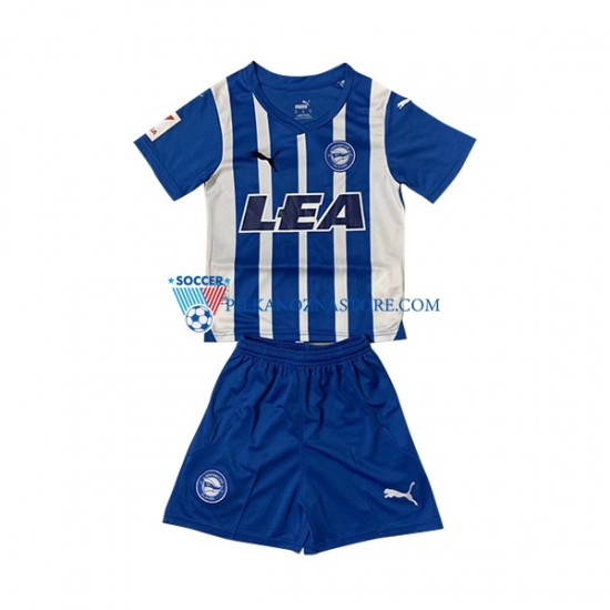 dla Dzieci Deportivo Alaves Koszulka Domowy 2023-2024 Krótkie Rękawy