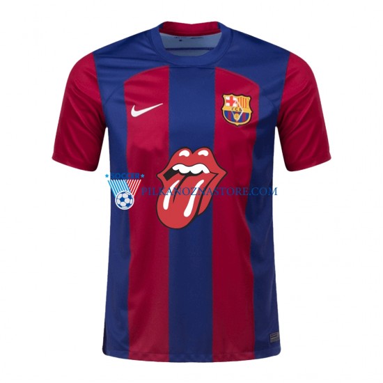 FC Barcelona Rolling Stones Koszulka Męska Domowy 2023-2024 Krótkie Rękawy