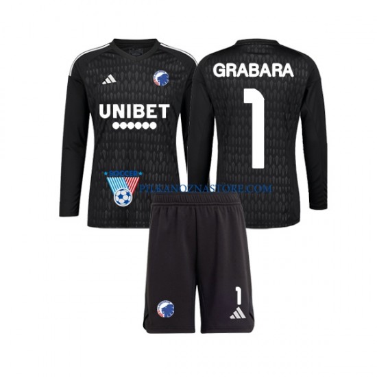 Strój Bramkarski FC Copenhagen dla Dzieci GRABARA 1 Koszulka Wyjazdowy 2023-2024 Długie Rękawy