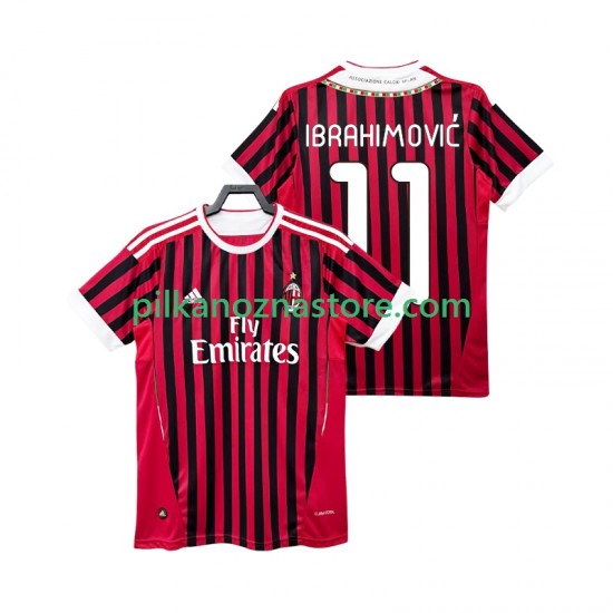 AC Milan Ibrahimović Zlatan 11 2012 Retro Koszulka Męska Domowy 2011 Krótkie Rękawy