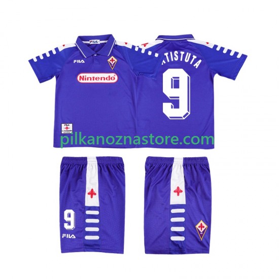 ACF Fiorentina dla Dzieci BATISTUTA 9 Retro Koszulka Domowy 1998 1999 Krótkie Rękawy