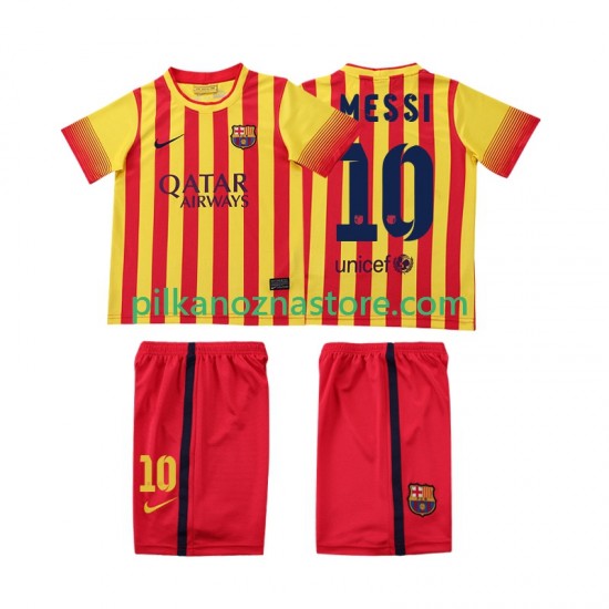 FC Barcelona dla Dzieci Lionel Messi 10 2013 2014 Retro Koszulka Wyjazdowy Krótkie Rękawy
