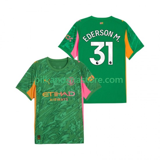 Strój Bramkarski Manchester City Ederson Moraes 31 Koszulka Męska Domowy 2025-2026 Krótkie Rękawy