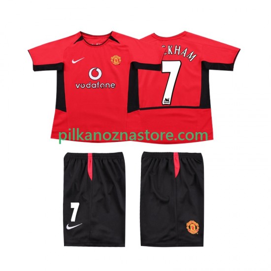 Manchester United dla Dzieci BECKHAM 7 Retro Koszulka Domowy 2004 2002 Krótkie Rękawy