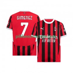 AC Milan Santiago Gimenez 7 Koszulka Męska Domowy 2024-2025 Krótkie Rękawy