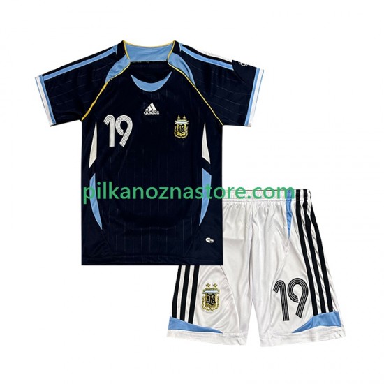 Argentyna dla Dzieci Lionel Messi 19 Retro Koszulka Wyjazdowy 2006 Krótkie Rękawy