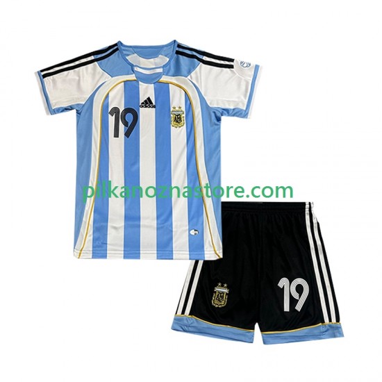 Argentyna dla Dzieci Lionel Messi 19 Retro Koszulka Domowy 2006 Krótkie Rękawy