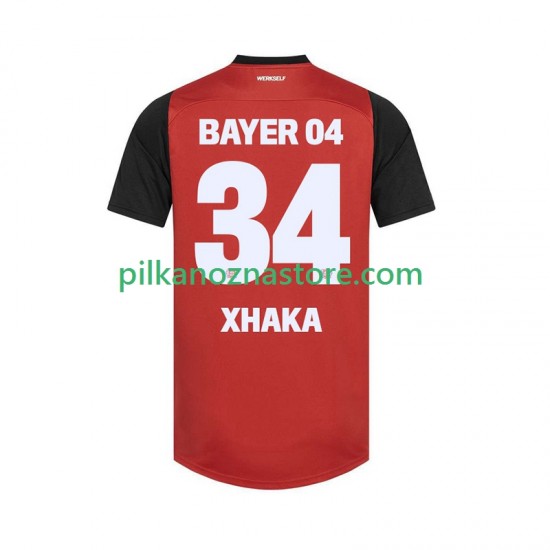 Bayer 04 Leverkusen XHAKA 34 Koszulka Męska Domowy 2024-2025 Krótkie Rękawy