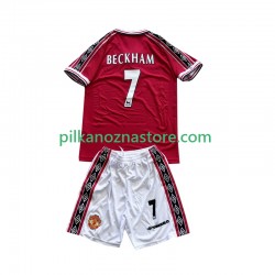 Manchester United dla Dzieci Beckham 7 Retro Koszulka Domowy 1998 1999 Krótkie Rękawy